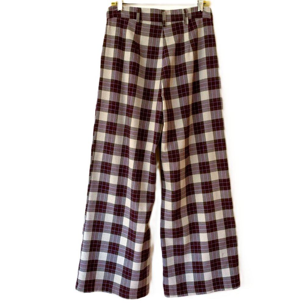 ASOS Plaid Pants Wide Leg Size 6 - Picture 2 of 8